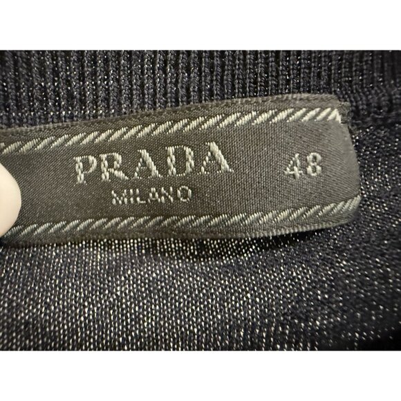 Prada Mens Black Virgin Wool Crewneck Sweater Size 48 - Picture 3 of 11